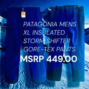 PATAGONIA NEW W/TAG XL MENS INSULATED STORM SHIFT PANTS. 2 LAYER GORE-TEX RECCO